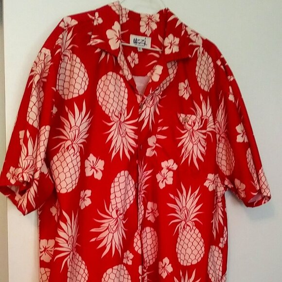 Uzzi Amphibious Gear Men's Hawaiian Shirt  | Surfer shirt | Size XL | Red White - Picture 9 of 14